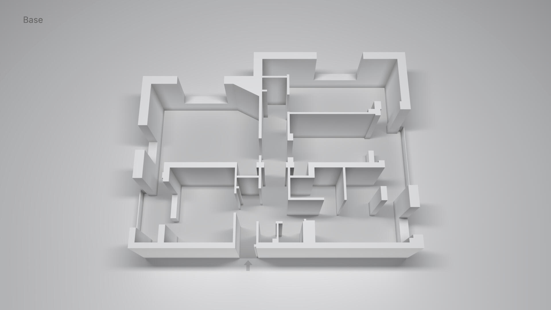 Corridor consumed usable area Case 1 — existing space, base layout